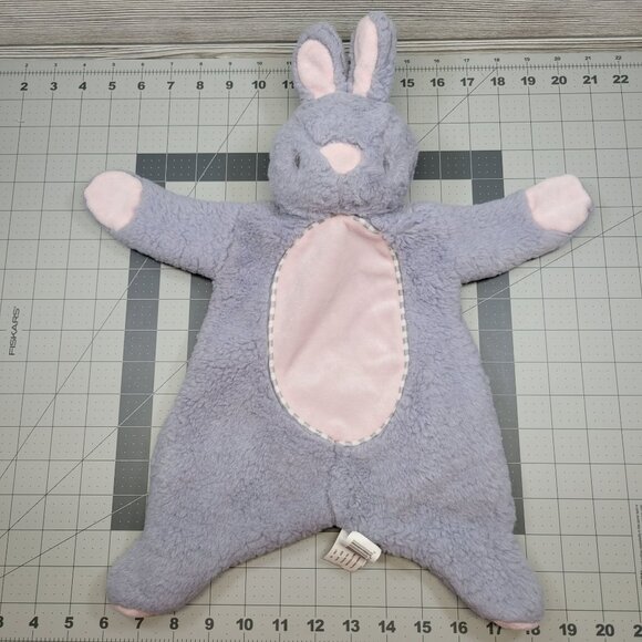 Plush Bunny Rabbit Baby Lovey Flat a Pat Security Blanket Kellytoy Rattle Sounds - Picture 1 of 7